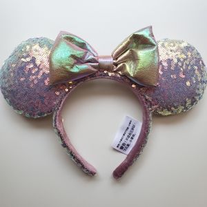 Disney 50th Anniversary EARidescent Minnie Ears with Iridescent sequins and Bow.